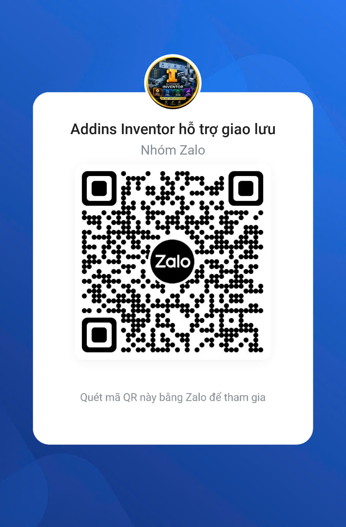 Mã QR nhóm Zalo cập nhật add-in